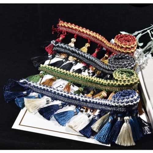 1 Yard European Tassel Edging Fringe Trim Embellishment for Clothing Curtain Decoration