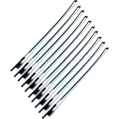 10sets Violin Bow For 1/2 Size Violin Parts Green Carbon Stick