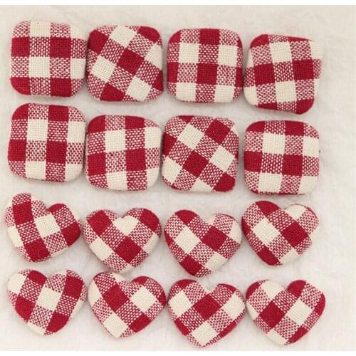 10 Pieces/Lot Lattice Fabric Covered Flat Back Button Earring Accessories Diy Jewelry Making