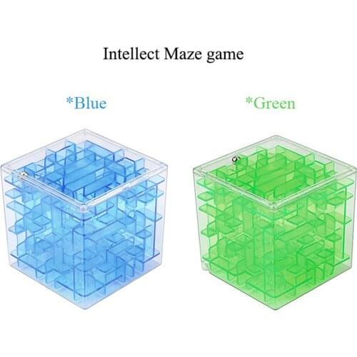 3D Maze Magic Cube Transparent Six-sided Puzzle Speed Cube Rolling Ball Game Cubos Maze Toys for Children Educational