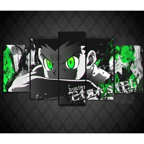 5 Panel Japan Anime Hunter X Hunter Canvas Posters Wall Art Pictures Paintings Accessories Home Decor Living Room Decoration