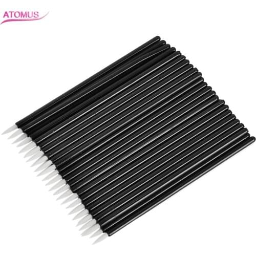 New 50Pcs Disposable Eye Makeup Eyeliner Micro Brush One-Off White Head Eye Liner Liquid Wand Applicator Cosmetic Brushes Tool