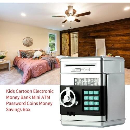 Kids Cartoon Electronic Money Bank Security Piggy Bank Mini ATM Password Coins Money Savings Box Smart Voice Toys