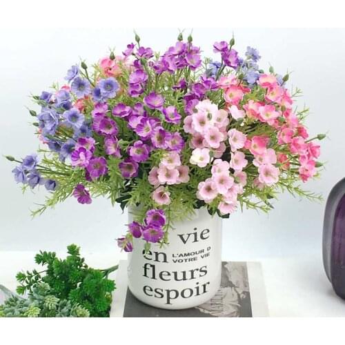 Htmeing Artificial Flowers Fake Jasmine Flower Silk Plastic Fake Flower Home office balcon Wedding Decoration Flowers