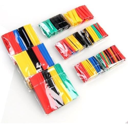 127/328/530PCS/Set Heat Shrink Tube Kit Shrinking Assorted Polyolefin Insulation Sleeving Heat Shrink Tubing Wire Cable 8 Sizes