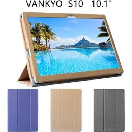 For VANKYO S10 leather case 10.1 inch tablet PC S10 protective cover anti-fall bracket protective shell