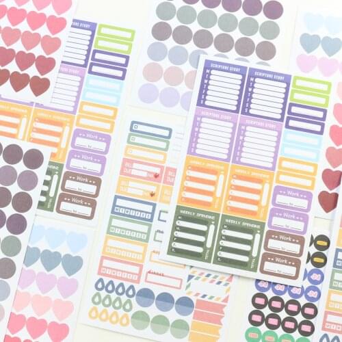 Domikee 2021 New cute colored journal diary index label stickers office school agenda planner stickers stationery supplies 2PCS