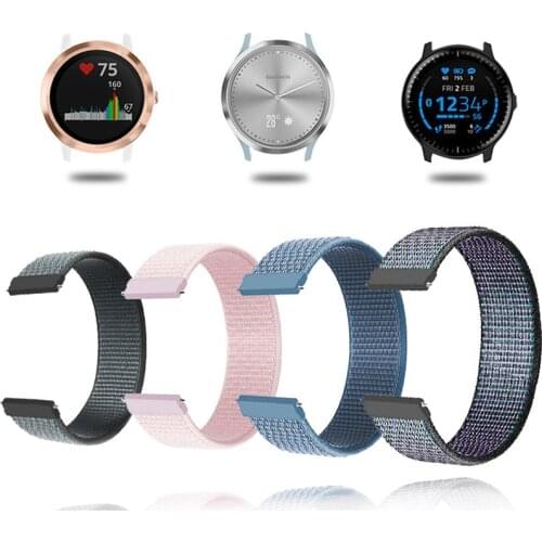 Nylon Loop Straps For Garmin Vivoactive 3 4 Watch Band For Garmin Vivomove HR/Forerunner 645 245/Venu 20mm 22mm Watchband Correa