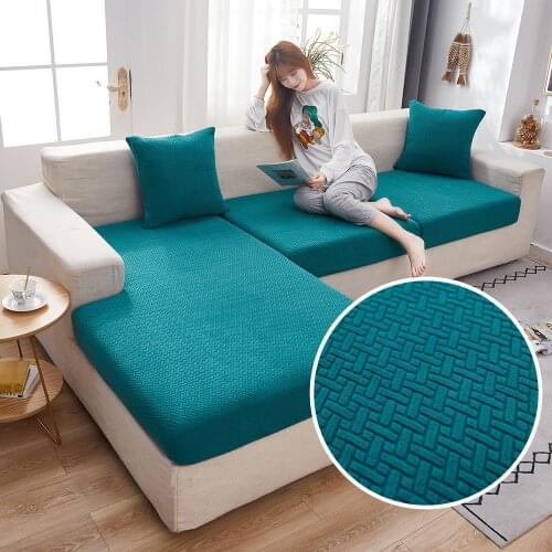 Solid Color Polar Fleece Sofa Seat Cover Anti-dirty Removable Washable Sofa Cover For Living Room Sectional Sofa Cushion Covers