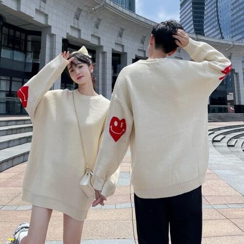A pair of loose sweaters for women couples clothes couples clothing