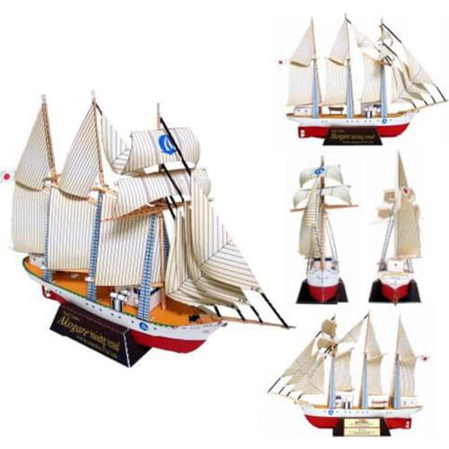 Sailboat DIY 3D Paper Card Model Building Sets Construction Toys Educational Toys Military Model
