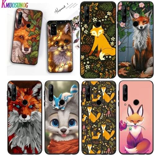 Cute Animal Fox For Huawei Honor 7C 7A 7S 8 8A 8X 8C 8S 9 9S 9X 9N 9A 9C 9i Pro Lite Silicone Black Soft Phone Case