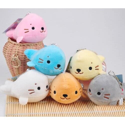 Super cute Korean version of the aquarium sea lion pendant mini seal plush toy small grab machine doll doll J0617