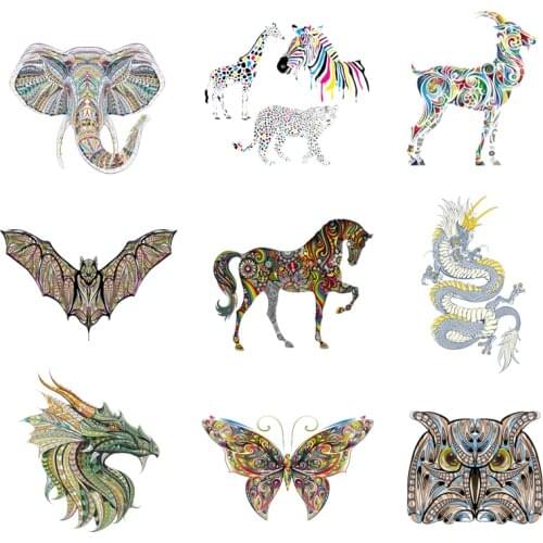 Iron-on Transfers for Clothing Patches for Clothes Elephant Sticker Diy Butterfly Patch Fusible Transfer Vinyl Adhesive Stripe C