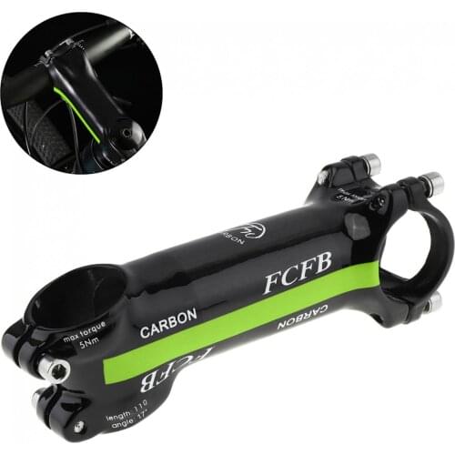 Bicycle Stem Aluminum Carbon Fiber Riser Rod Stem Carbon Fiber Bicycle Ultralight Stem Carbon Handle 28.6-31.8MM 17 Degree