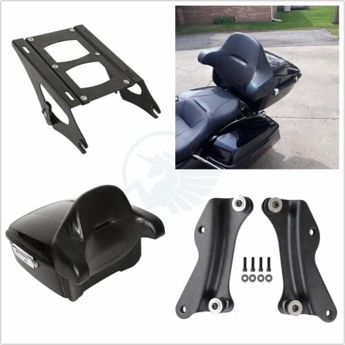 Waterproof ABS King tour pack rear tail top case top box luggage bags for Harley Touring Road king Street Ultra Electra Glide