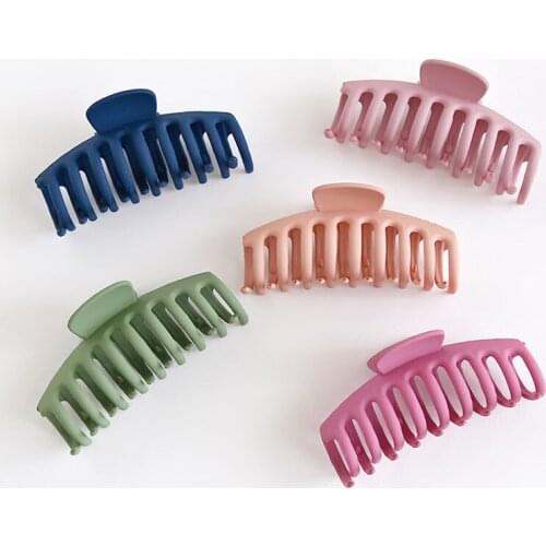 Womens Oversized Frosted Hair Grab Clip Simple Matte Solid Color Bath Hair Clip Grab Hair Clip Bundle Hair Accessories