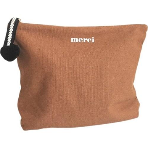 Women Korean Canvas Cosmetic Bag Wash Bags Travel Cosmetic Pouch Make Up Organizer Clutch Bag