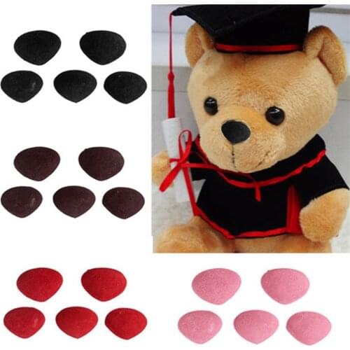 10Pcs Plastic Triangle Noses Multicolor Velvet Nose Buttons for Plush Bears Dolls DIY Safety Nose Sewing Accessories 12*14mm