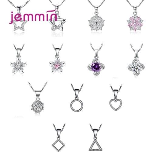 Trendy 925 Silver Woman Necklace Top Quality Cubic Zircon Charm Pendant Choker Collar for Wedding Engagement Anniversary