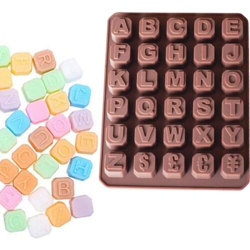 24 English Letters Chocolate Mold Baking Diy Ice Cube Lattice Chocolate Decoration Birthday Letter Mold Wholesale Drop Shipping