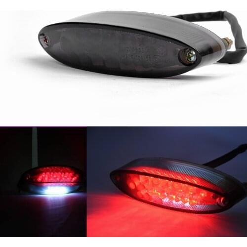 28 LED 12V Motorcycle Quad ATV Mini Smoke Lens Brake Running License Plate Tail Light