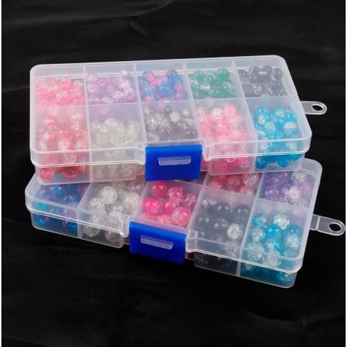 6mm 450Pcs/8mm 200Pcs Mixed Color Round Crack Beads Glass Loose Bead For Jewelry Making Fit Handmade DIY Bracelet Necklace