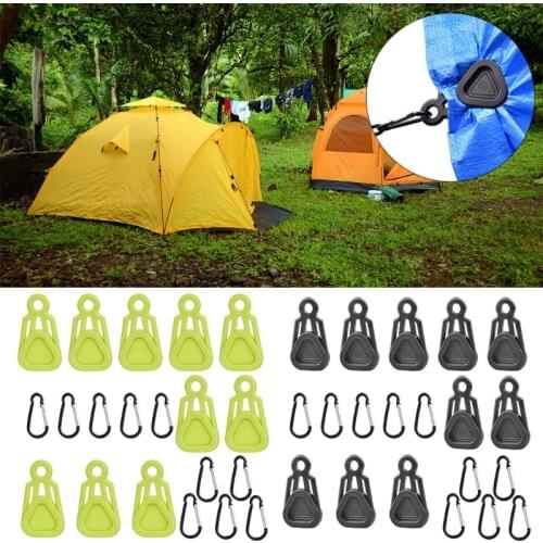 77JE 10pcs/set Camp Tent Canopy Clip Rainproof Outdoor Tarp Alligator Rope Clips Awning Clips Fasten Buckle Fixed Accessory