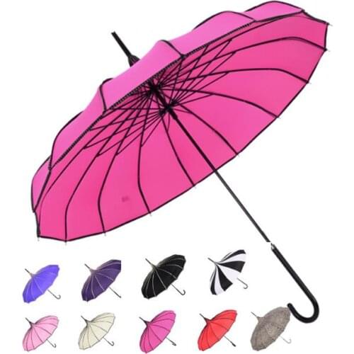 Free shipping 10pcs/lot Pagoda umbrella bridesmaid umbrella skeleton UV straight handle umbrella Russo-Japanes