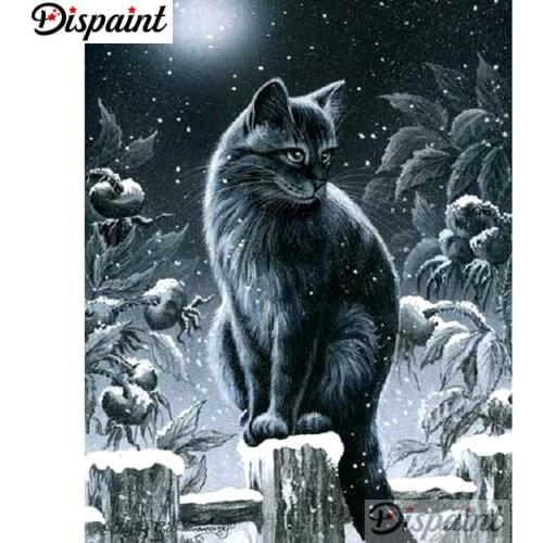 Dispaint Full Square/Round Drill 5D DIY Diamond Painting "Animal cat" Embroidery Cross Stitch 3D Home Decor A10441