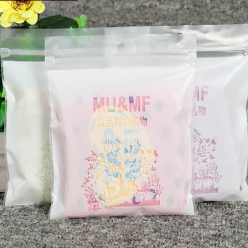 Ferimo 100pcs Zip lock ziplock seal storage bags white plastic packaging bag underwear package fashion pouch