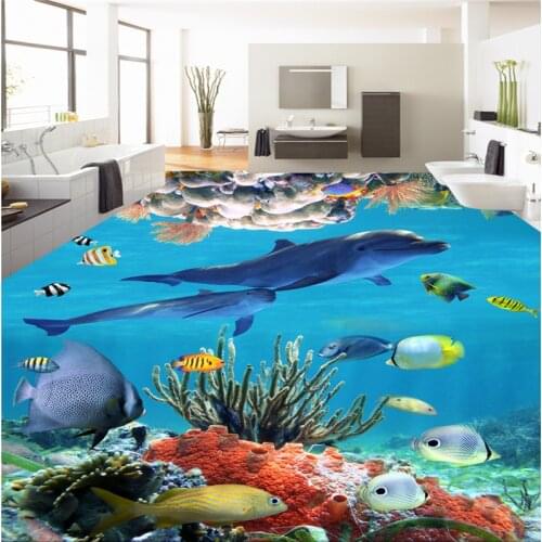 Beibehang Custom wallpaper murals of any size photo Underwater world 3D three-dimensional painting thick wear-resistant paste