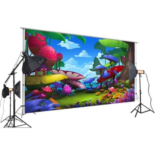 HUAYI Photography Backdrop Cartoon Decoration Colorful Plants Photo Background For Studio Kids Children Portrait Props XT-7207