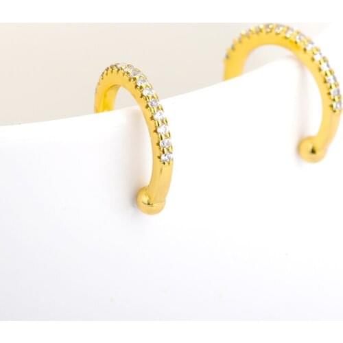 Korean Fashion Zircon Gold Color Small Ear Clips without Piercing For Women Geometric Round Punk Earring Cartilage Jewelry