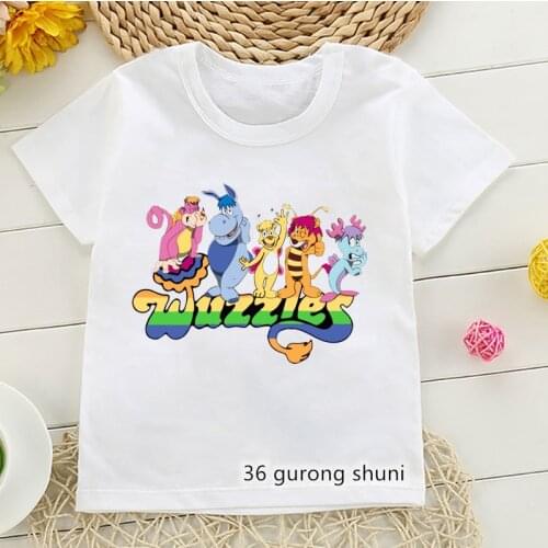 Fashion childrens tshirt cute Wuzzles Rainbow cartoon print boys t-shirts fashion Harajuku girls t shirts high quality tops