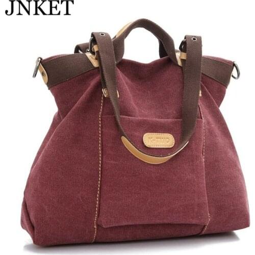 JNKET Fashion Retro Women‘s Canvas Bag Handbag Large Capacity Messenger Bag Cross Body Bag Shoulder Bag Tote Purse