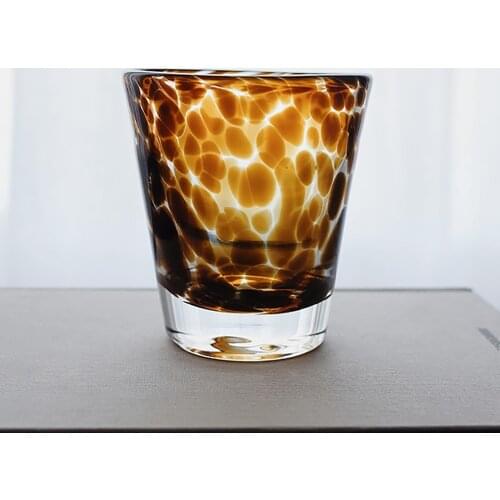Fashion Leopard Wine Glass Whiskey Liquor Sake Cocktail Glasses 300ml Exquisite Vintage Glass High-value Gift Cups for Friends