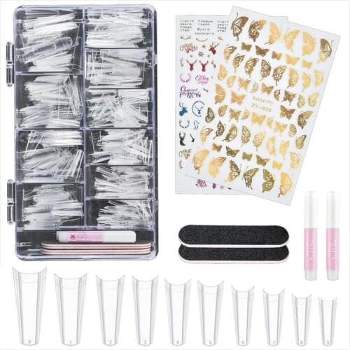 Styling 500 Pcs Of Transparent Ghost Nail Sticker Set, Transparent And Seamless French Fake Nails, Long Piece Of DIY Nail Cover