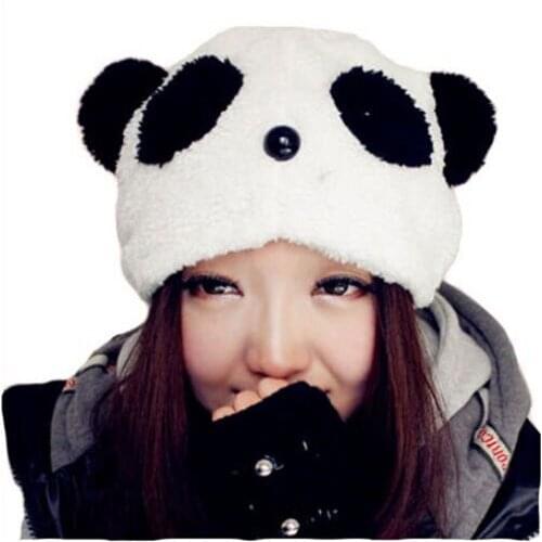 Super Cute Girls Winter Panda Animal Plush Cap Warm Hat Kawaii Cartoon Beanie