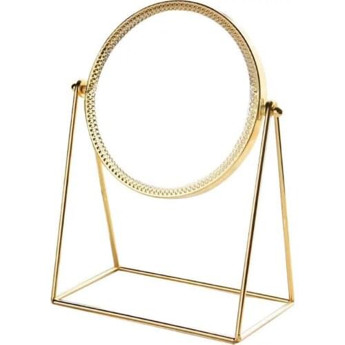 2021 New 360° Rotation Metal Makeup Mirror Single Sided Vintage Vanity Mirror Golden