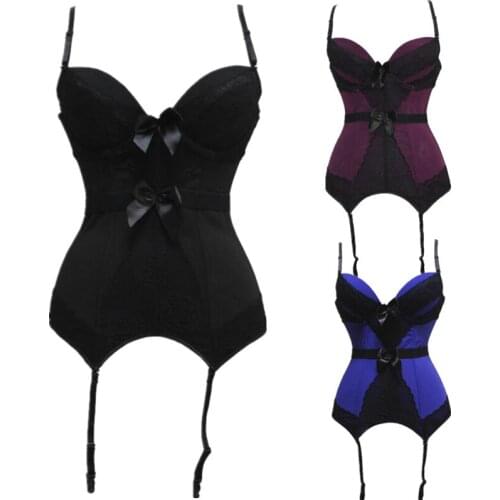 Sexy Bustier and Corset Women High Elastic Corset with Cup Girdle Set Lingerie Women Lace Straps Bustier Control Corset Lingeri