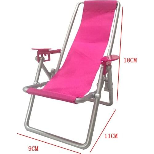 NK One Pcs Doll Plastic Accessories Princes Doll Beach Folding Chair Dream house Sofa Armchair Furniture For Barbie Doll DZ