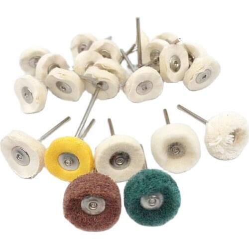 50Pcs Dental Laboratory Dentistry Odontologia Polishing Brush Wheel Rotary Tools 2.35mm HP Shank Wool Goat Cotton Black Buff