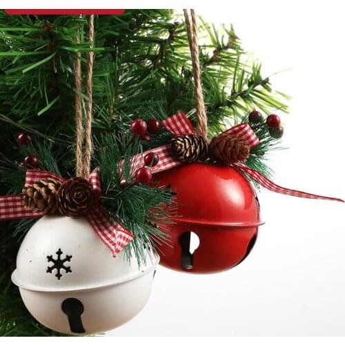 Christmas Jingle Wrought Iron Big Bell Decoration Pendant Christmas Bell Christmas Ornaments New Year Party Kids Toys 100pcs SN