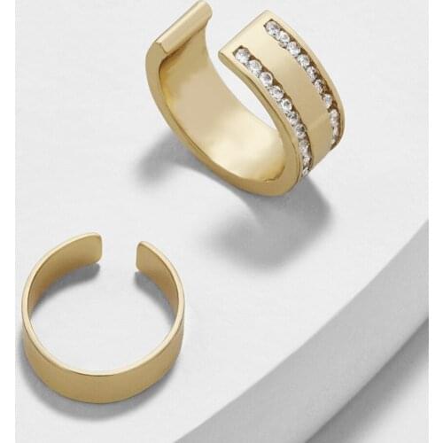 Earrings set Europe and America explosion model alloy water drill color ear clips rhinestone clips earrings for women