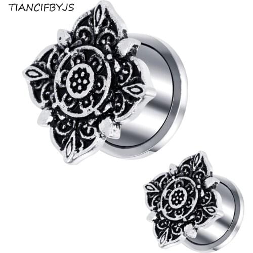 TIANCIFBYJS Surgical Steel Mix 6-18mm 70pcs Flesh Tunnels Screw Body Jewelry Piercing Earring Gauge Expander Stretcher Ear Plugs