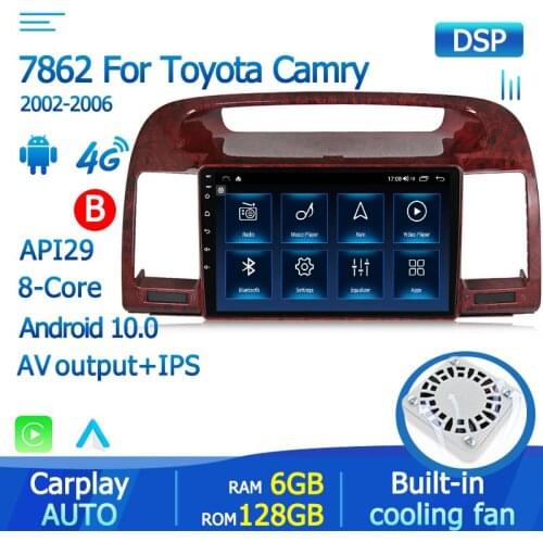 Yelloberry 6+128G ANdroid 10.0 Car radio multimedia navigation For Toyota Camry 2002 2003 2004 2005 2006 5GHz WIFI carplay 4GLTE