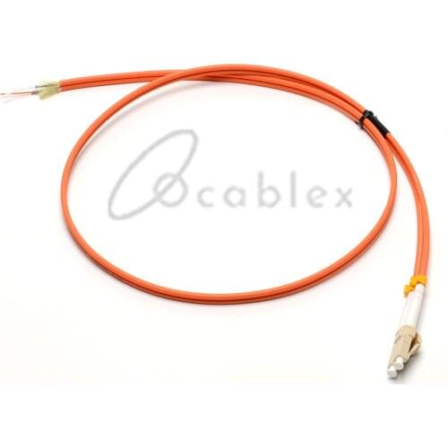 2 Cores Armoured OM2 DX LC UPC 3.0mm 1 Meter Armored Pigtail Patch Cord Jumper Cable Optic for Network Pigtail