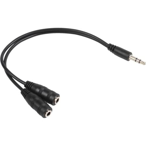 23 cm 3.5 mm dual connector plug male - female adapter jack stereo o cable