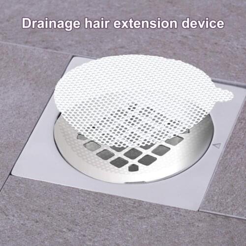 25pcs Disposable Drain Hair Catcher Mesh Sticker Waterproof Square/Round Shower Floor Drain-Meshs Filter For Bathroom Supplies